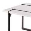 Iry Coffee Table | Black Steel Sled Base | 47" | Gloss White Lacquer Top