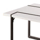 Iry Coffee Table | Black Steel Sled Base | 47" | Gloss White Lacquer Top