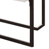 Iry Coffee Table | Black Steel Sled Base | 47" | Gloss White Lacquer Top