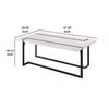 Iry Coffee Table | Black Steel Sled Base | 47’’ | Gloss White Lacquer Top BM342287