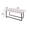 Iry Coffee Table | Black Steel Sled Base | 47" | Gloss White Lacquer Top
