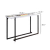 Iry Sofa Console Table | Black Steel Sled Base | 47’’ | White Lacquer BM342289
