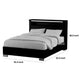 Cari Queen Size Bed | LED Bookcase Headboard | Black and Chrome BM342290