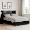 Cari Queen Size Bed | LED Bookcase Headboard | Black and Chrome BM342290