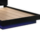 Pero Queen Size Bed | Chrome Accent Headboard | Black LED Footboard BM342292