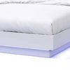 Pero Queen Size Bed | Chrome Accent Headboard | White LED Footboard BM342293