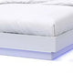 Pero Queen Size Bed | Chrome Accent Headboard | White LED Footboard BM342293