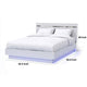 Pero Queen Size Bed | Chrome Accent Headboard | White LED Footboard BM342293