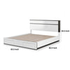 Kena King Size Bed | White Gray Panel Headboard | Footboard Storage Drawers BM342294