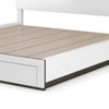 Kena King Size Bed | White Gray Panel Headboard | Low Profile Footboard BM342296