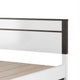 Kena Queen Size Bed | White Gray Panel Headboard | Low Profile Footboard BM342297