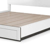 Kena Queen Size Bed | White Gray Panel Headboard | Low Profile Footboard BM342297