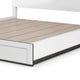 Kena Queen Size Bed | White Gray Panel Headboard | Low Profile Footboard BM342297