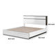 Kena Queen Size Bed | White Gray Panel Headboard | Low Profile Footboard BM342297