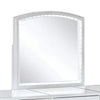 Texo 3pc White Vanity Table Set w LED Mirror and Beige Padded Stool