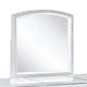 Texo 3pc White Vanity Table Set w LED Mirror and Beige Padded Stool