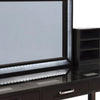Jexo 3pc Cherry Vanity Table Set w LED Mirror | 3 Drawer | Gray Padded Stool