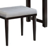 Jexo 3pc Cherry Vanity Table Set w LED Mirror | 3 Drawer | Gray Padded Stool
