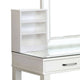 Jexo 3pc White Vanity Table Set w LED Mirror | 3 Drawer | Gray Stool BM342300
