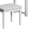 Jexo 3pc White Vanity Table Set w LED Mirror | 3 Drawer | Gray Stool