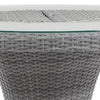 Mio Outdoor Bar Height Table w Steel Ice Bucket | 46" Round | Gray