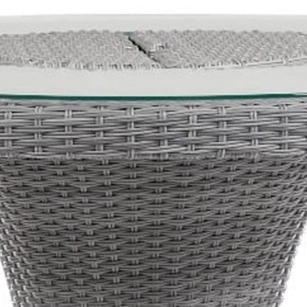 Mio Outdoor Bar Height Table w Steel Ice Bucket | 46" Round | Gray