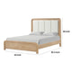Rexa Queen Bed | White Upholstered Channeled Headboard | Natural Brown Wood BM342302
