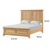 Lexa Queen Bed w Plank Headboard and Molding | Natural Oak Brown Wood BM342303