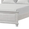 Leyne Queen Bed | Cream Upholstery | Dentil Molding Weathered Gray Wood BM342304