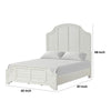 Kyna Queen Bed | Louvered Style and Scalloped Edges | Antique White Wood BM342305