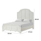 Kyna Queen Bed | Louvered Style and Scalloped Edges | Antique White Wood BM342305