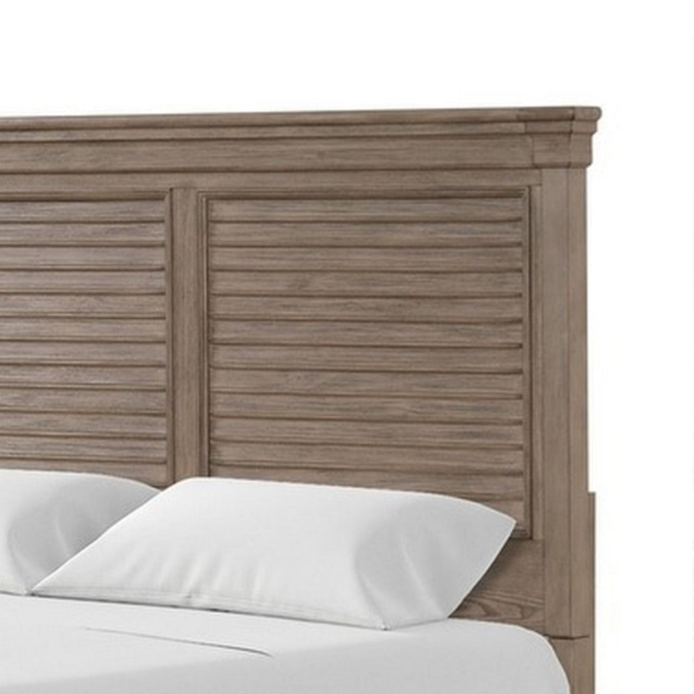 Roi Queen Bed | Shutter Headboard and Footboard | Weathered Gray Wood BM342306