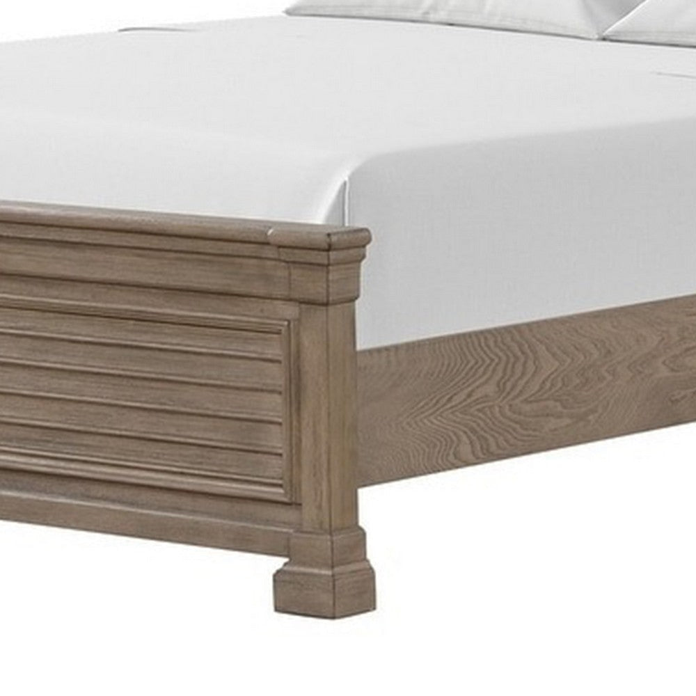 Roi Queen Bed | Shutter Headboard and Footboard | Weathered Gray Wood BM342306