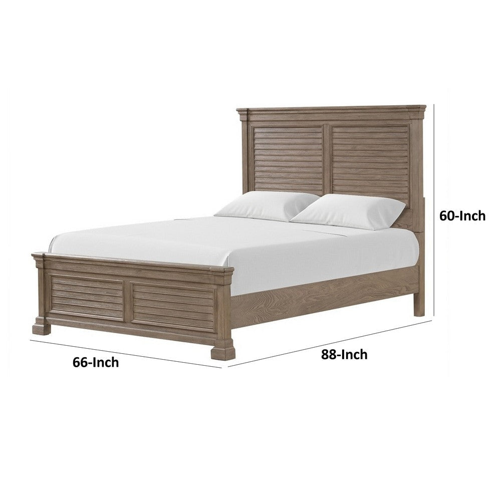 Roi Queen Bed | Shutter Headboard and Footboard | Weathered Gray Wood BM342306