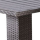 Nia Bistro Outdoor Table | Marble Base | Gray PE Rattan Frame | 27"