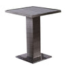 Nia Bistro Outdoor Table | Marble Base | Gray PE Rattan Frame | 27"