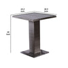 Nia Bistro Outdoor Table | Marble Base | Gray PE Rattan Frame | 27"