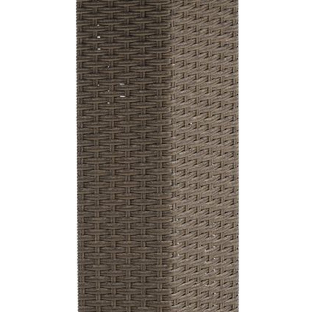 Nia Bistro Outdoor Table | Marble Base | Brown PE Rattan Frame | 27"