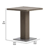 Nia Bistro Outdoor Table | Marble Base | Brown PE Rattan Frame | 27"