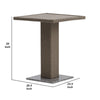 Nia Bistro Outdoor Table | Marble Base | Brown PE Rattan Frame | 27’’ BM342308