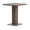 Nia Bistro Outdoor Table | Marble Base | Brown PE Rattan Frame | 27"