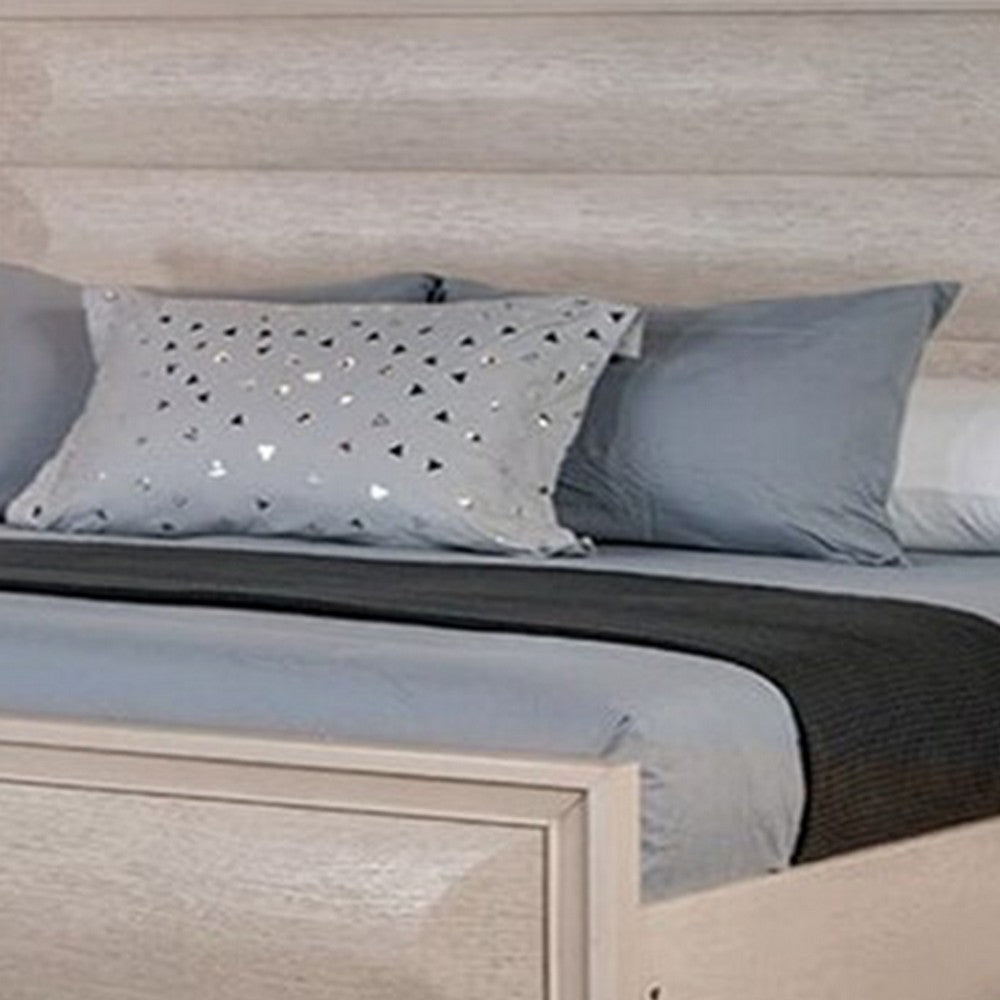 Nitz King Bed | Paneled White Oak Wood Headboard | Beveled Fronts BM342310