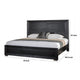 Ashen California King Bed | LED Headboard | Chrome Metal Legs | Black Wood BM342312