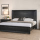 Ashen California King Bed | LED Headboard | Chrome Metal Legs | Black Wood BM342312