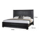 Ashen King Bed | LED Headboard | Chrome Metal Legs | Rustic Black Wood BM342313