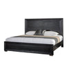 Ashen King Bed | LED Headboard | Chrome Metal Legs | Rustic Black Wood