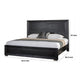 Ashen Queen Bed | LED Headboard | Chrome Metal Legs | Rustic Black Wood BM342314