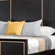 Yada Queen Bed w Gold Trim Accents | Tapered Legs | Espresso Brown Wood BM342315