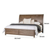 Merry Queen Bed | Curved Panel Headboard | Rivet Accents | Brown Wood BM342316