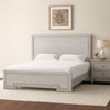 Basil queen Bed | Framed Headboard and Footboard | Rustic White Wood BM342317